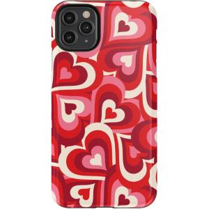 Casely iPhone 11 Pro Max Case | Dark Fantasy | Contrast Floral | Essential Slim Dual-Layer Protective Design(Love Song Remix | Ombre Hearts)