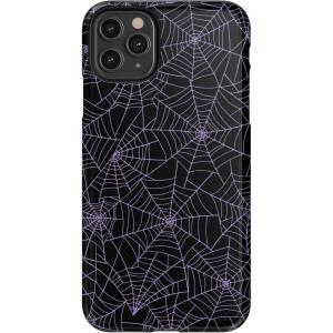 Casely iPhone 11 Pro Max Case | Dark Fantasy | Contrast Floral | Essential Slim Dual-Layer Protective Design(Midnight Web | Spider Web)