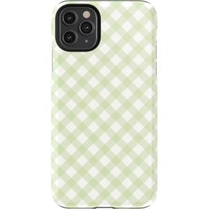 Casely iPhone 11 Pro Max Case | Dark Fantasy | Contrast Floral | Essential Slim Dual-Layer Protective Design(Mint Lattice | Sunday Best)