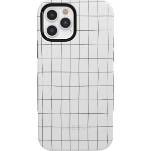 Casely iPhone 11 Pro Max Case | Dark Fantasy | Contrast Floral | Essential Slim Dual-Layer Protective Design(Off the Grid | White & Black Lined)