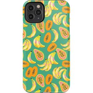 Casely iPhone 11 Pro Max Case | Dark Fantasy | Contrast Floral | Essential Slim Dual-Layer Protective Design(Papaya Palms | Dippin’ Daisy’s Tropical Vaca)
