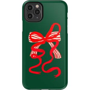 Casely iPhone 11 Pro Max Case | Dark Fantasy | Contrast Floral | Essential Slim Dual-Layer Protective Design(Santa’s Favorite | Holiday Bow)