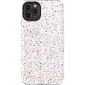 Casely iPhone 11 Pro Max Case | Dark Fantasy | Contrast Floral | Essential Slim Dual-Layer Protective Design(Seeing Stars | Red  White & Blue)
