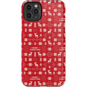 Casely iPhone 11 Pro Max Case | Dark Fantasy | Contrast Floral | Essential Slim Dual-Layer Protective Design(Stocking Stuffer | Christmas Knit)