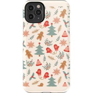 Casely iPhone 11 Pro Max Case | Dark Fantasy | Contrast Floral | Essential Slim Dual-Layer Protective Design(Sugar and Spice | Holiday Cookie)