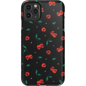 Casely iPhone 11 Pro Max Case | Dark Fantasy | Contrast Floral | Essential Slim Dual-Layer Protective Design(Sweet Revenge | Cherry Skulls)