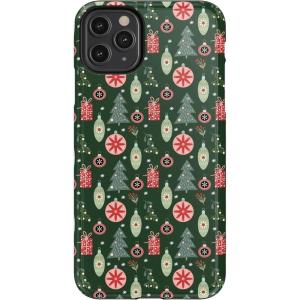 Casely iPhone 11 Pro Max Case | Dark Fantasy | Contrast Floral | Essential Slim Dual-Layer Protective Design(Tinsel Town | Christmas Ornament)