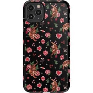 Casely iPhone 11 Pro Max Case | Dark Fantasy | Contrast Floral | Essential Slim Dual-Layer Protective Design(Wild at Heart | Tiger)