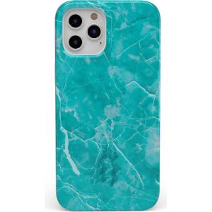 Casely iPhone 11 Pro Max Case | Here Comes The Sun | Colorblock Sunset | Classic Ultra Slim Design(Beautiful Teal Blue Seaglass)