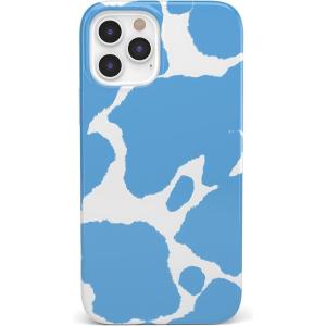 Casely iPhone 11 Pro Max Case | Here Comes The Sun | Colorblock Sunset | Classic Ultra Slim Design(Current MOOd | Light Blue Cow Print)