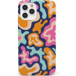 Casely iPhone 11 Pro Max Case | Here Comes The Sun | Colorblock Sunset | Classic Ultra Slim Design(Midnight Color Splash | Abstract Retro)
