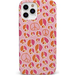 Casely iPhone 11 Pro Max Case | Here Comes The Sun | Colorblock Sunset | Classic Ultra Slim Design(Peace Out | Groovy Peace Sign)