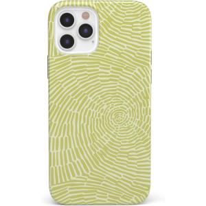 Casely iPhone 11 Pro Max Case | Here Comes The Sun | Colorblock Sunset | Classic Ultra Slim Design(Swirl Away | Tea Green Geometric)