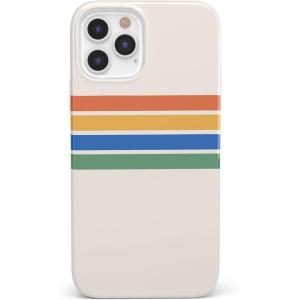 Casely iPhone 11 Pro Max Case | Here Comes The Sun | Colorblock Sunset | Classic Ultra Slim Design(Totally Groovy | Rainbow Stripes Color Block)