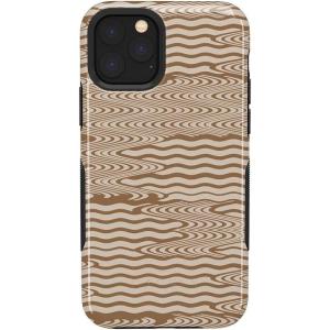Casely iPhone 11 Pro Max Case | Totally Rad | Daisy Print Floral | Bold Protective Design(Mocha Ripple | Brown Waves)