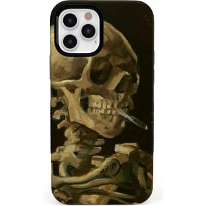 Casely iPhone 11 Pro Max Case | Totally Rad | Daisy Print Floral | Bold Protective Design(Van Gogh | Skull of a Skeleton with Burning Cig)