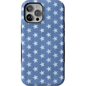 Casely iPhone 12 Pro Max Case | Coastal Blues | Denim Stars | Bold Protective Design | MagSafe Compatible Design