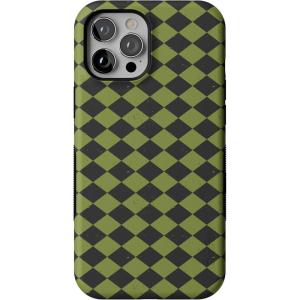 Casely iPhone 12 Pro Max Case | Harlequin Wicked Diamond | Black and Green | Bold Protective Design | MagSafe Compatible Design