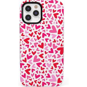 Casely iPhone 12 Pro Max Case | Mystic Meadow | Green Gardens | Bold Protective Design | MagSafe Compatible Design(XOXO | Pink Candy Hearts)