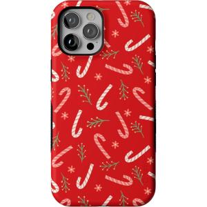 Casely iPhone 12 Pro Max Case | Peppermint Kiss | Candy Cane | Bold Protective Design | MagSafe Compatible Design