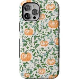 Casely iPhone 12 Pro Max Case | Pumpkin Patch | Green Vines | Bold Protective Design | MagSafe Compatible Design