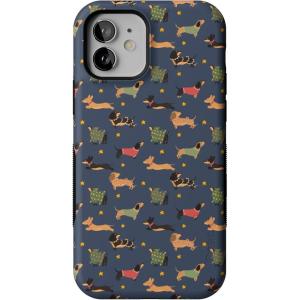 Casely iPhone 12/12 Pro Case | Dashing Doxies | Dachshund Dog | Bold Protective Design | MagSafe Compatible Design