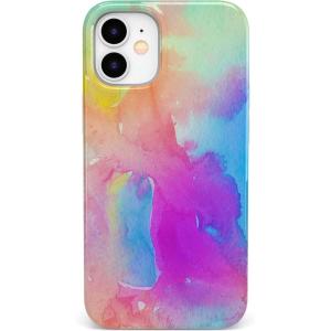 Casely iPhone 12/12 Pro Case | Deep Sea | Blue Marble | Classic Ultra Slim Design(Painting in Pastels | Rainbow Watercolor)