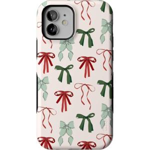 Casely iPhone 12/12 Pro Case | Festive Girlie | Holiday Bows | Bold Protective Design | MagSafe Compatible Design