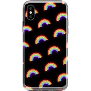 Casely iPhone Xs Max Case | Accept The Rose | Blooming Red Rose Floral | Classic Ultra Slim Design(Endless Rainbows LED Print)
