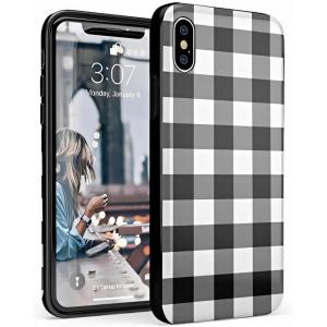 Casely iPhone Xs Max Case | Floral Forest | Navy Cherry Blossom Floral | Classic Ultra Slim Design(Check Me Out | Checkerboard)