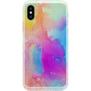 Casely iPhone Xs Max Case | Floral Forest | Navy Cherry Blossom Floral | Classic Ultra Slim Design(Cute Rainbow Marble)