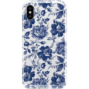 Casely iPhone Xs Max Case | Heart Throb | Endless Hearts | Classic Ultra Slim Design(Rose to Fame | Blue & White Rose Floral)