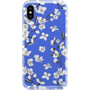 Casely iPhone Xs Max Case | Rad Dad | 80’s Colorblock | Classic Ultra Slim Design(Blue Cherry Blossom Floral)