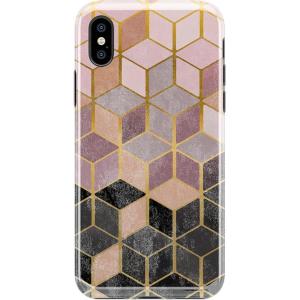 Casely iPhone Xs Max Case | Rad Dad | 80’s Colorblock | Classic Ultra Slim Design(Geo Rose Gold Marble)