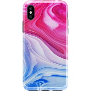 Casely iPhone Xs Max Case | Rad Dad | 80’s Colorblock | Classic Ultra Slim Design(Land & Sea Marble Swirl)