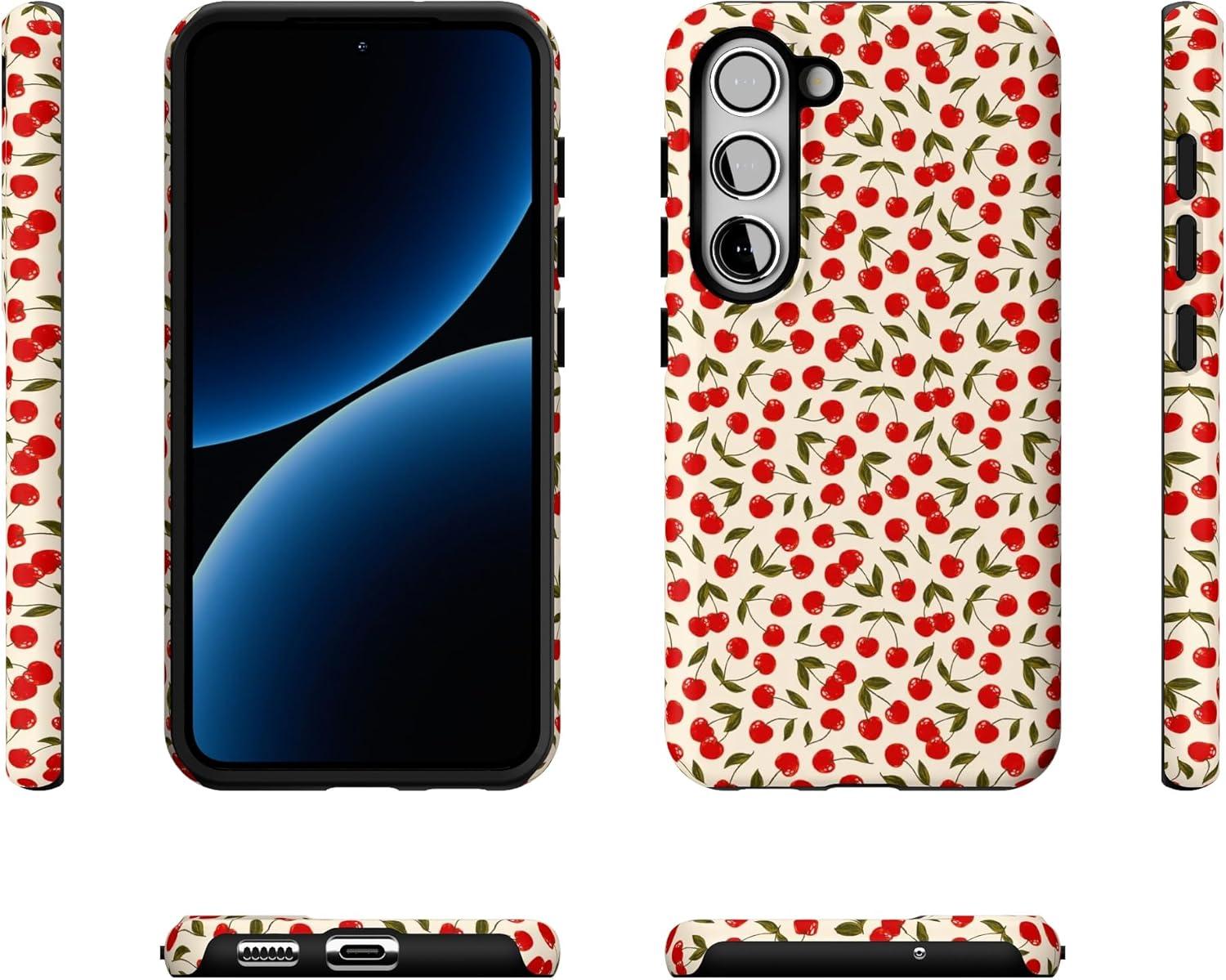 imageCasely Galaxy S23 Plus Case Cherry on Top Red Cherries Essential Slim DualLayer Protective DesignCherry on Top Red Cherries