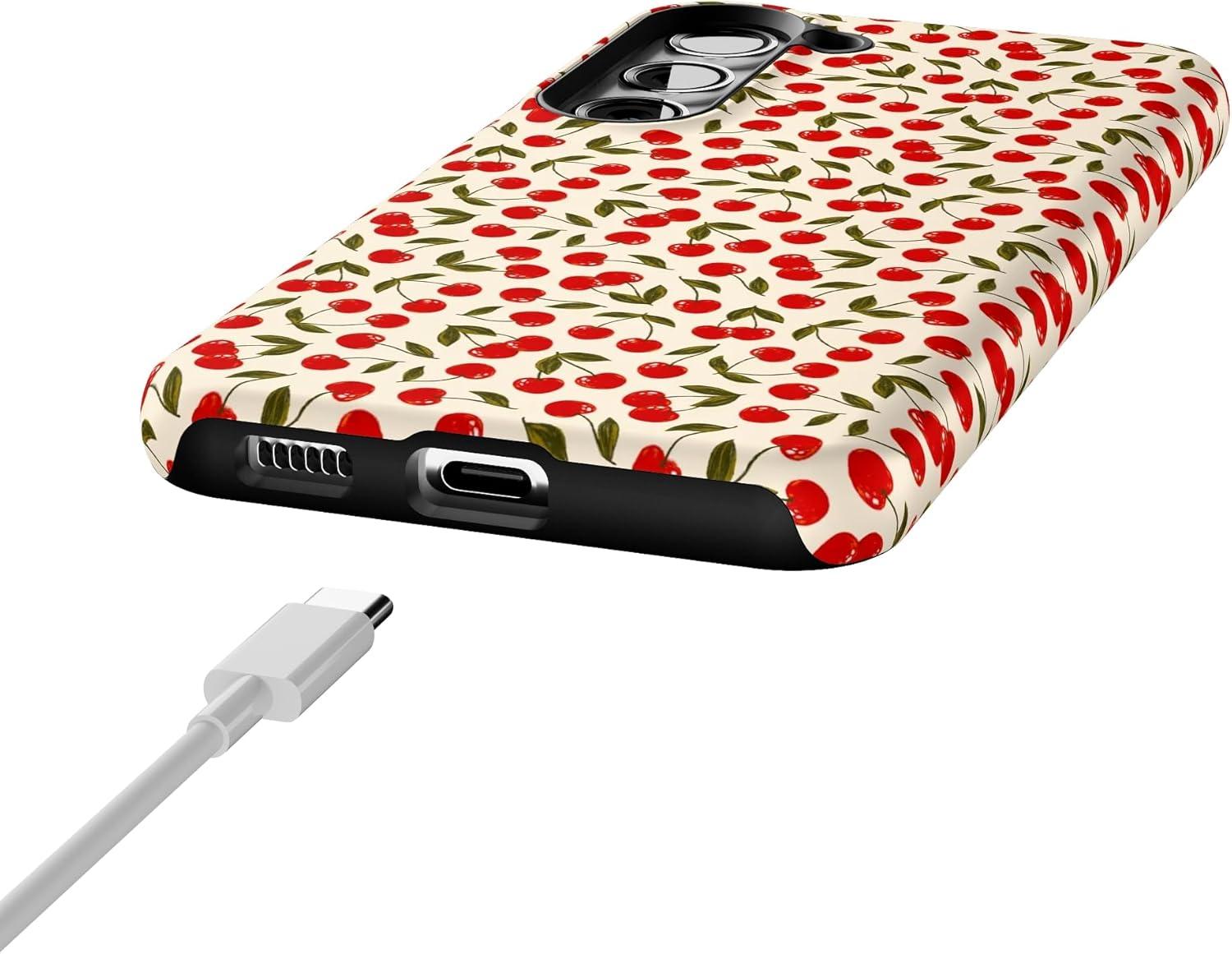 imageCasely Galaxy S23 Plus Case Cherry on Top Red Cherries Essential Slim DualLayer Protective DesignCherry on Top Red Cherries