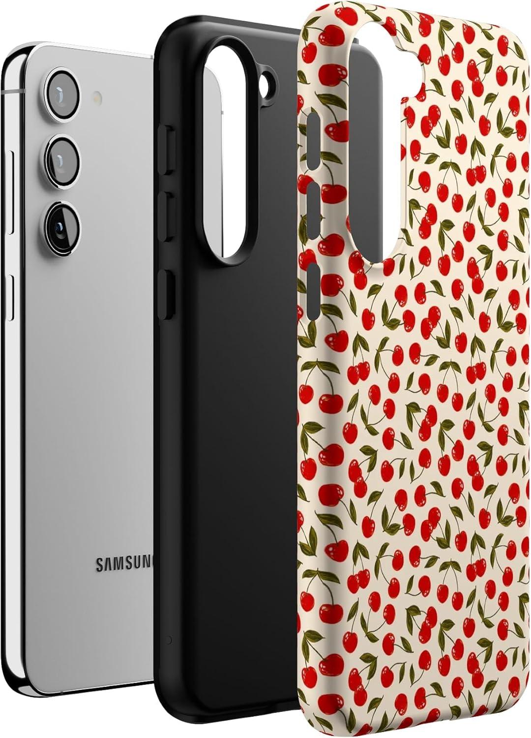 imageCasely Galaxy S23 Plus Case Cherry on Top Red Cherries Essential Slim DualLayer Protective DesignCherry on Top Red Cherries