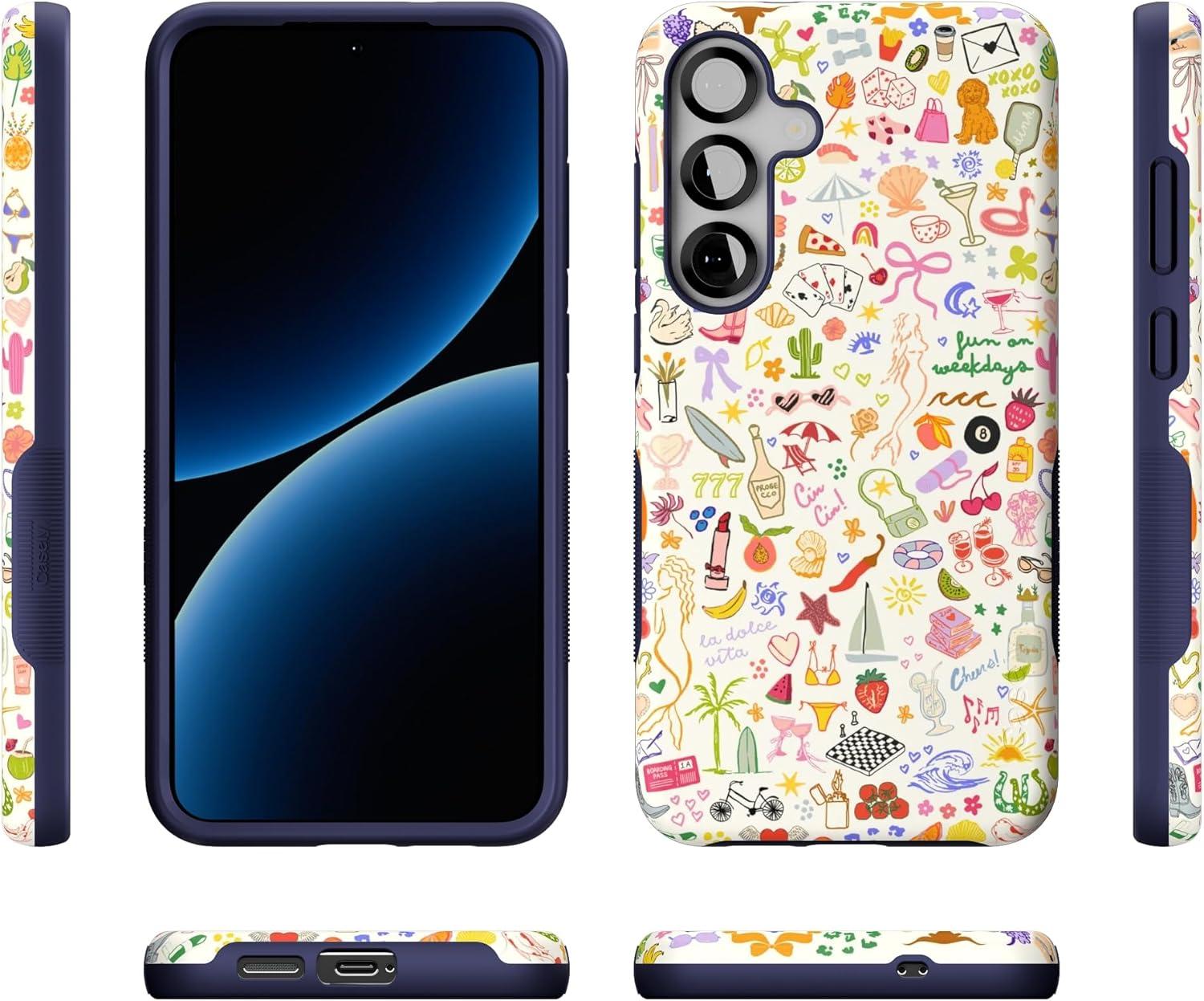 imageCasely Galaxy S25 Plus Case Lucky You Shamrock Bold Protective Design Compatible with MagSafeAll the Fun Things Fun on Weekdays