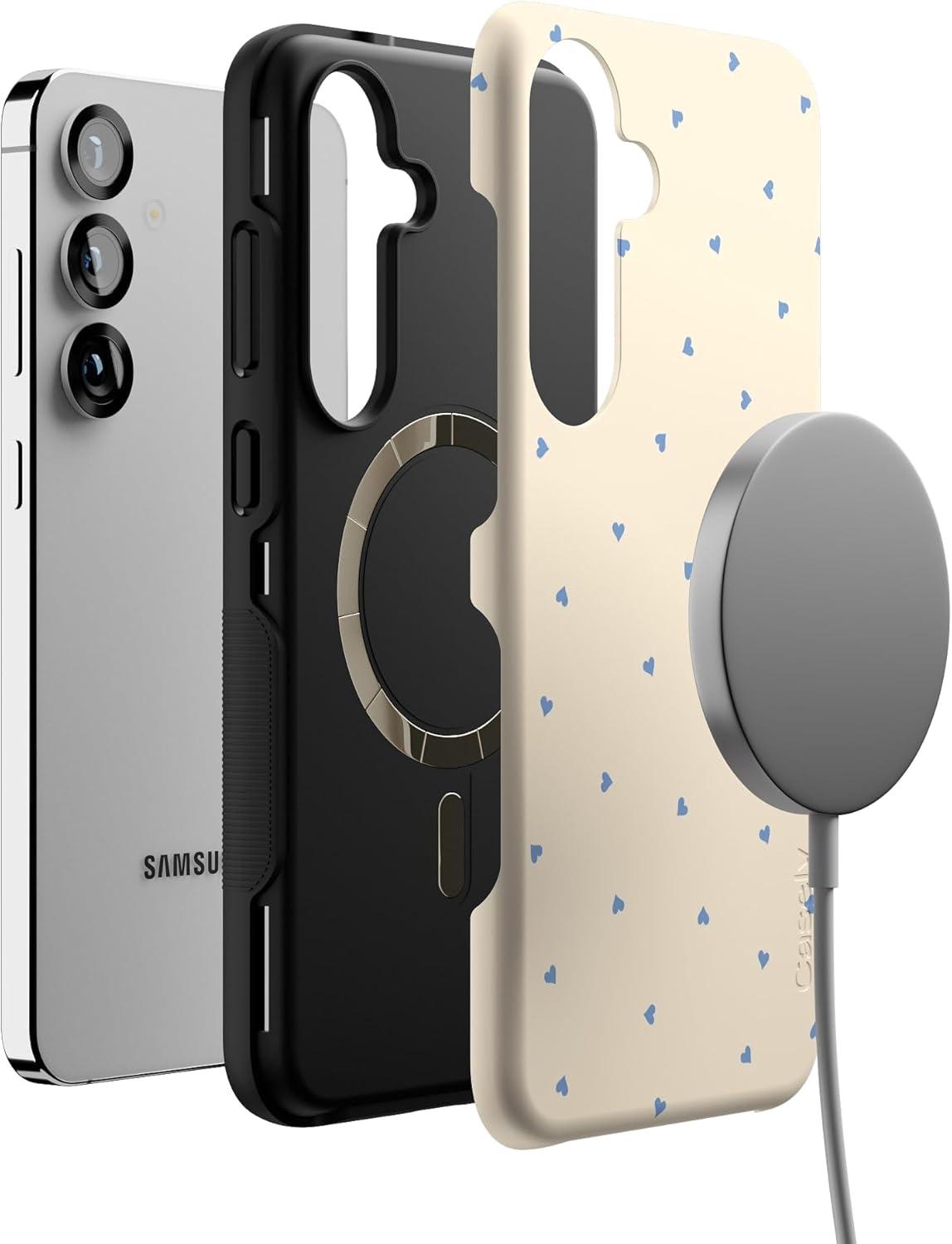 imageCasely Galaxy S25 Plus Case Lucky You Shamrock Bold Protective Design Compatible with MagSafeIm Yours Tiny Hearts