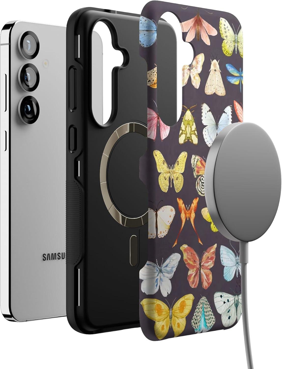 imageCasely Galaxy S25 Plus Case Lucky You Shamrock Bold Protective Design Compatible with MagSafeMidnight Monarch Jenna Palek x Casely