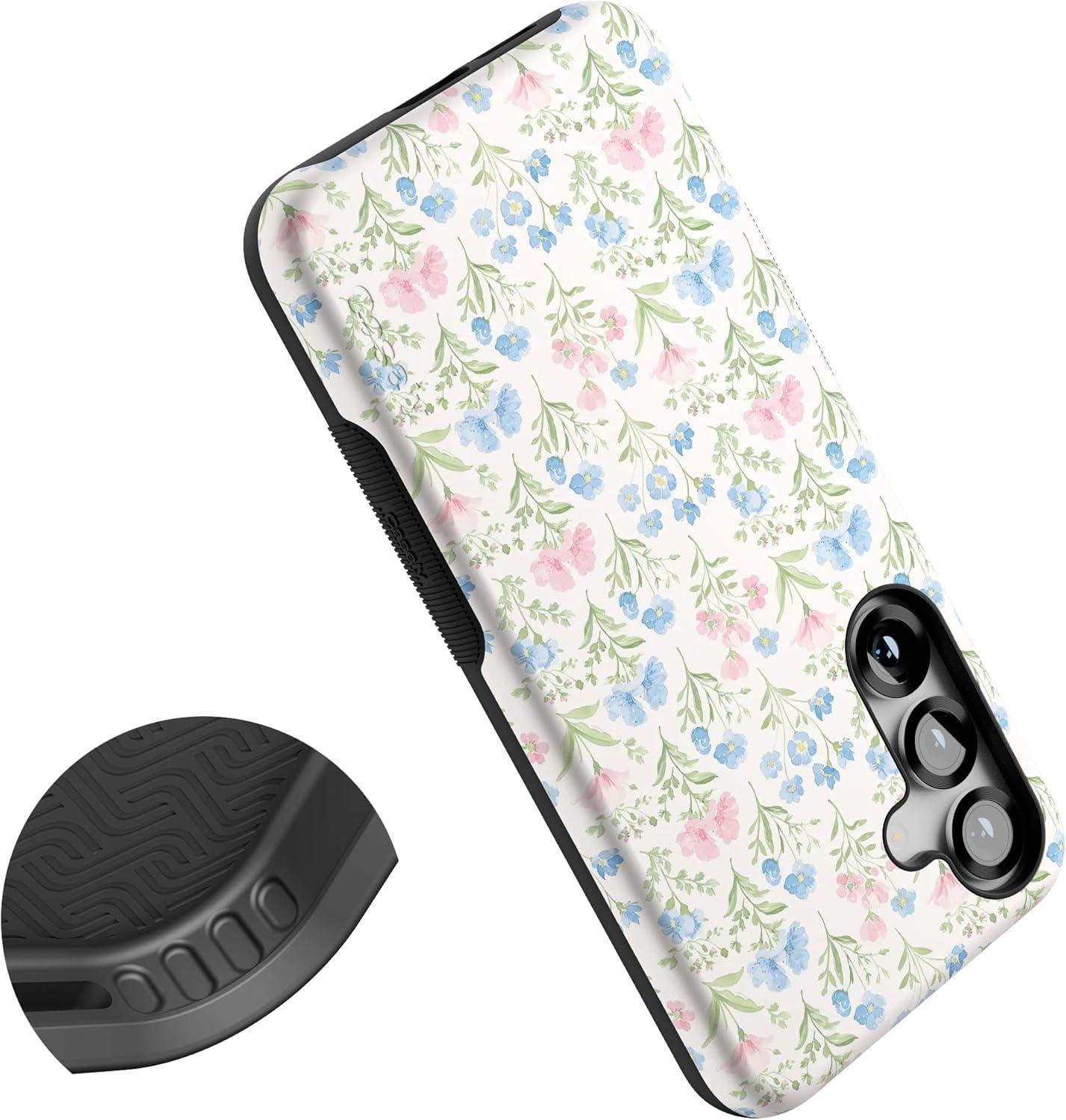 imageCasely Galaxy S25 Plus Case Lucky You Shamrock Bold Protective Design Compatible with MagSafePastel Garden Sunday Best