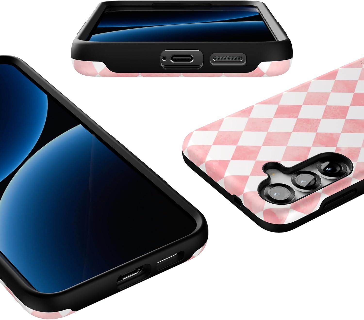 imageCasely Galaxy S25 Plus Case Lucky You Shamrock Bold Protective Design Compatible with MagSafeQueen of Diamonds Pink Watercolor