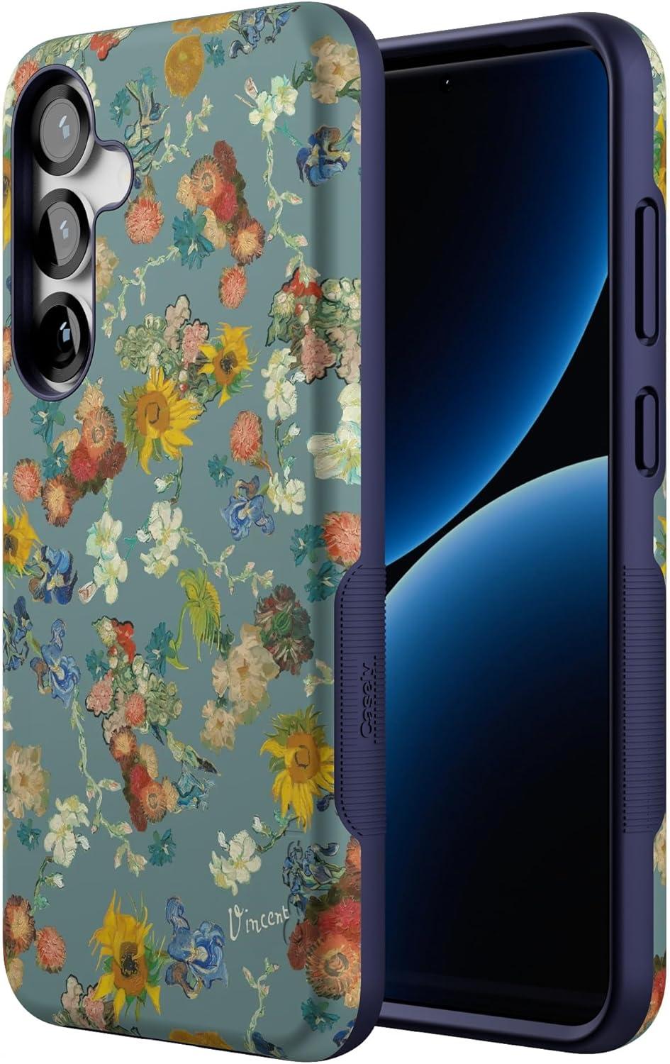 imageCasely Galaxy S25 Plus Case Lucky You Shamrock Bold Protective Design Compatible with MagSafeVan Gogh Vincents Flowers