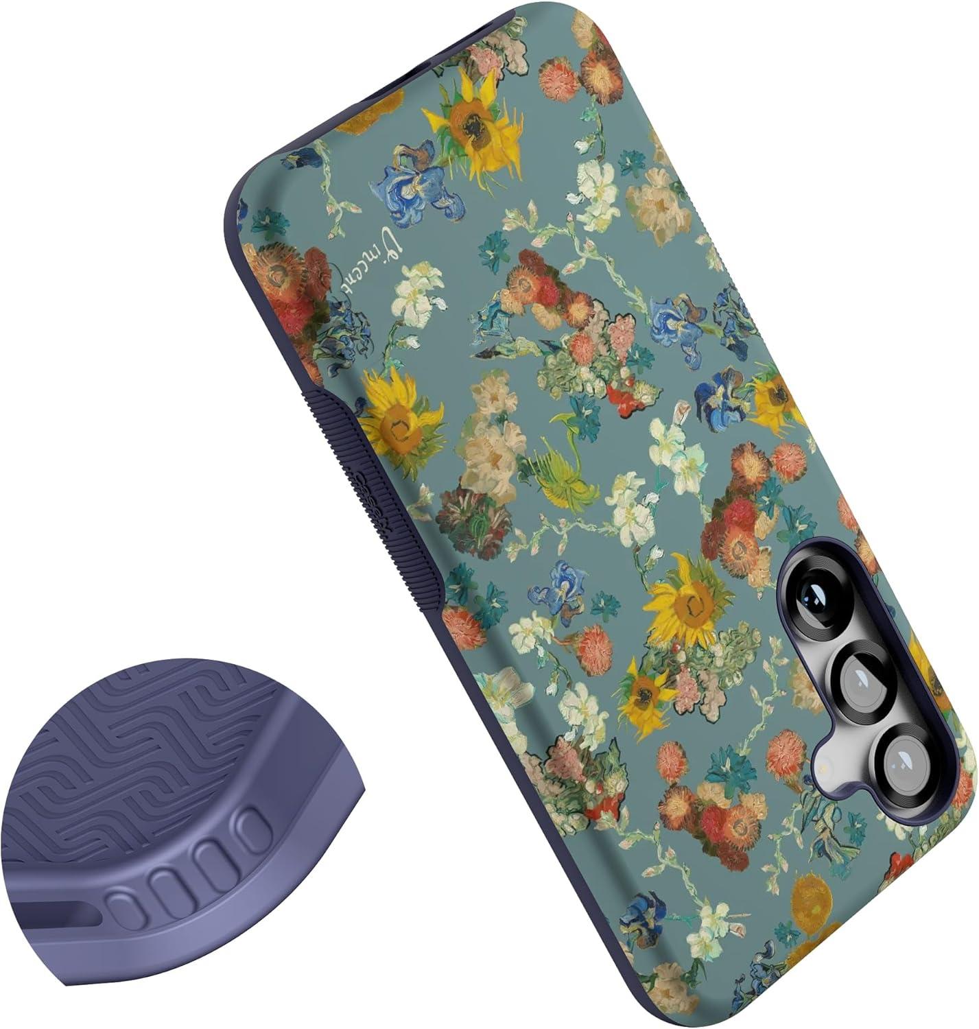 imageCasely Galaxy S25 Plus Case Lucky You Shamrock Bold Protective Design Compatible with MagSafeVan Gogh Vincents Flowers