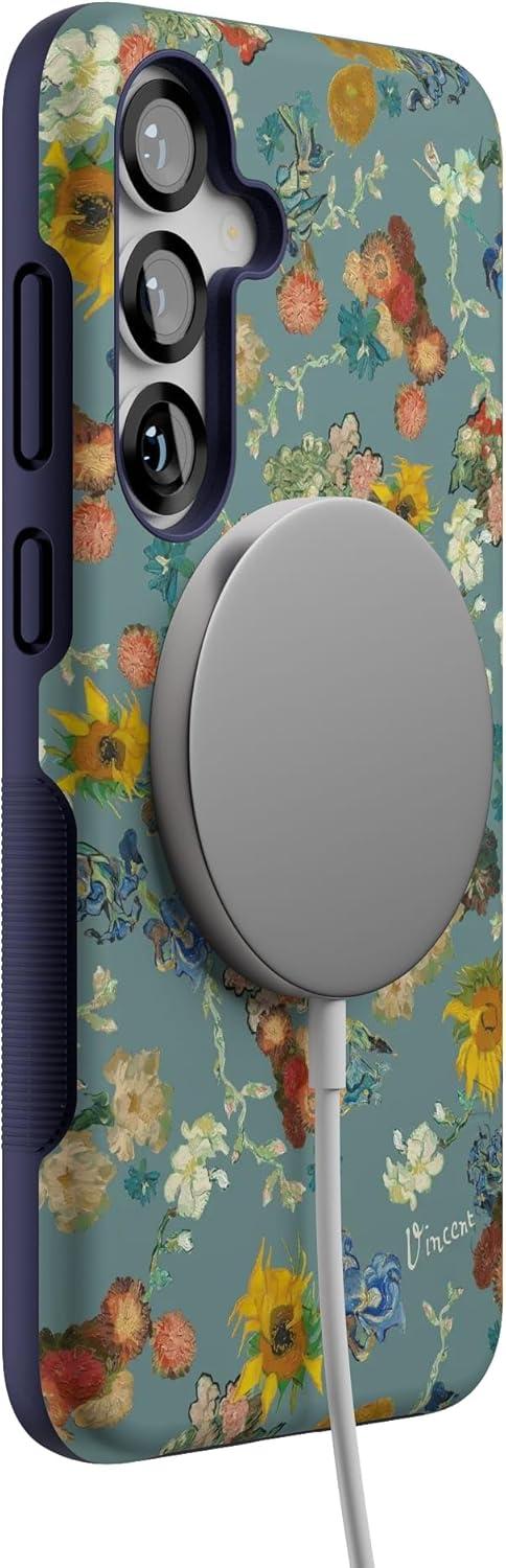 imageCasely Galaxy S25 Plus Case Lucky You Shamrock Bold Protective Design Compatible with MagSafeVan Gogh Vincents Flowers