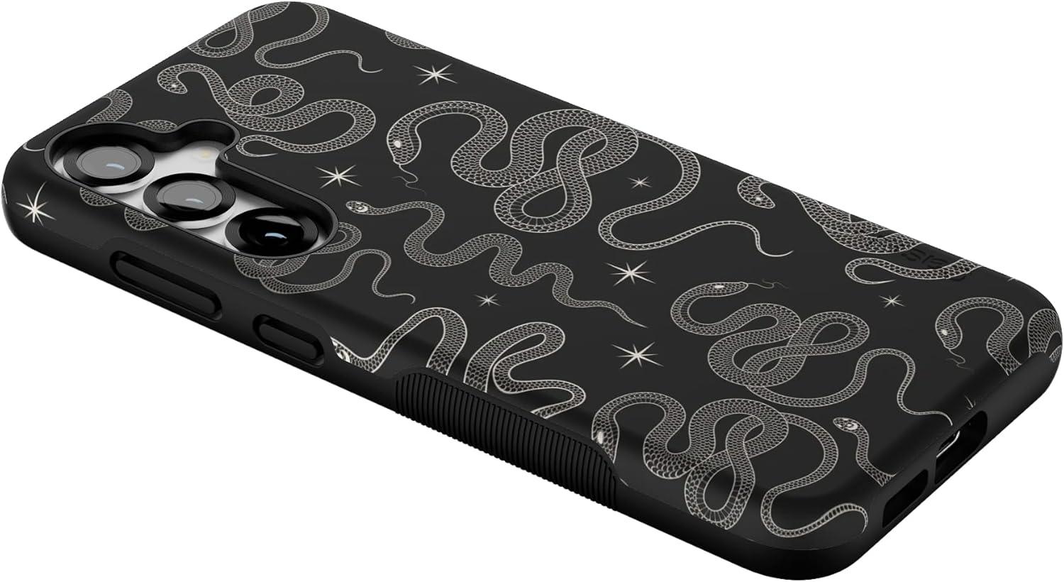 imageCasely Galaxy S25 Plus Case Lucky You Shamrock Bold Protective Design Compatible with MagSafeWere Ready For It Black Serpent