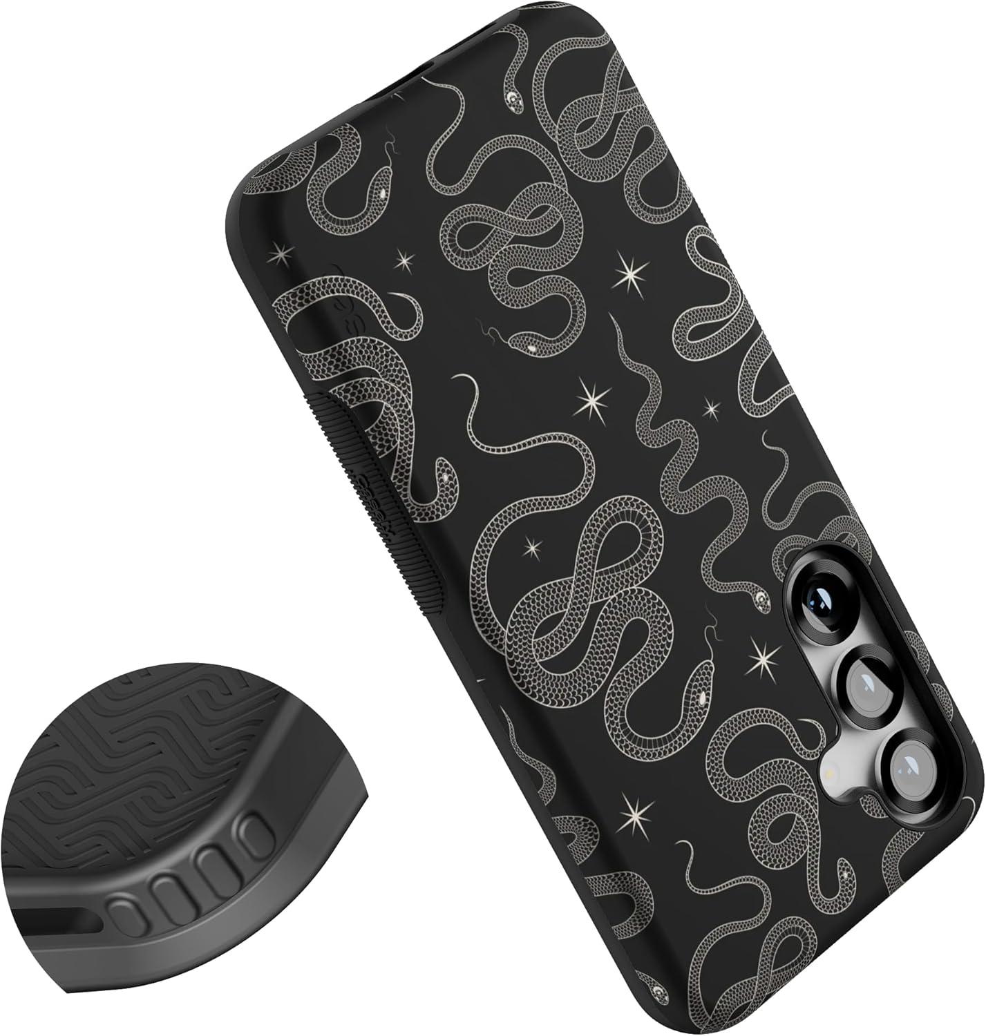 imageCasely Galaxy S25 Plus Case Lucky You Shamrock Bold Protective Design Compatible with MagSafeWere Ready For It Black Serpent