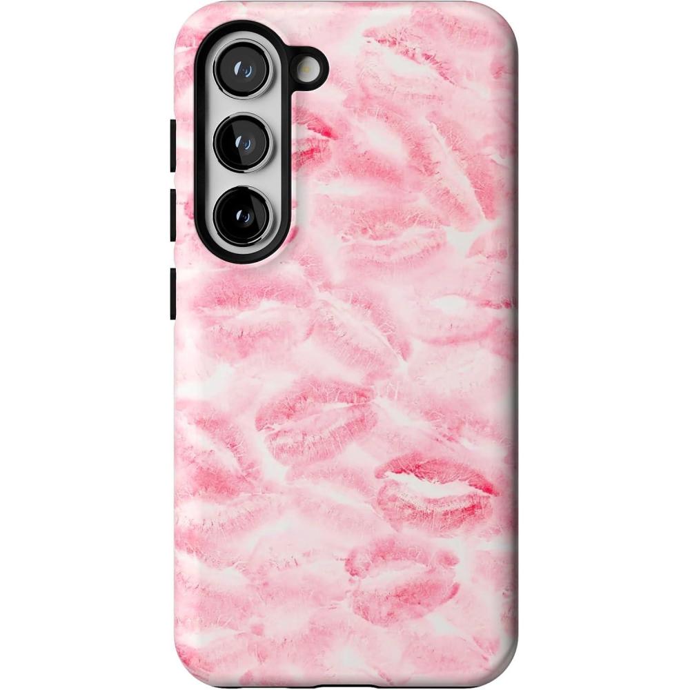 imageCasely Galaxy S23 Plus Case  Cherry on Top  Red Cherries  Essential Slim DualLayer Protective DesignSealed with a Kiss  Pink Lipstick