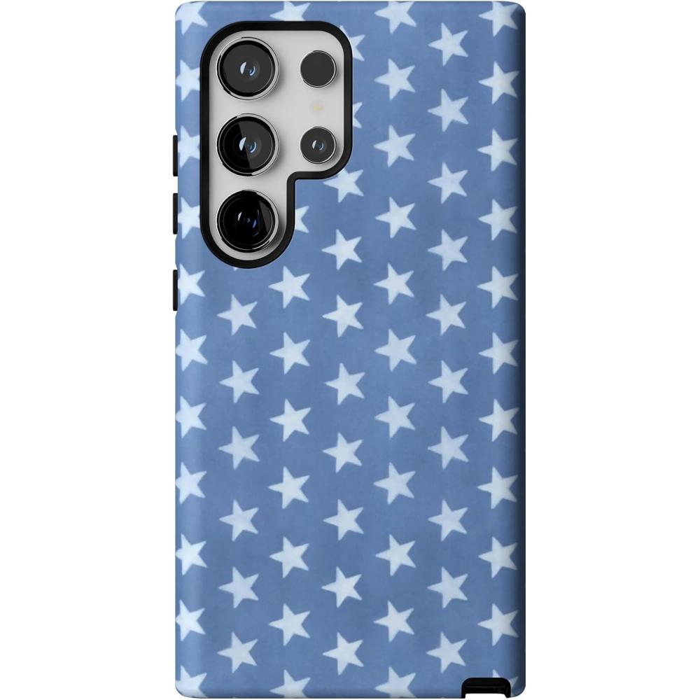 imageCasely Galaxy S24 Ultra Case  Thats Amore  Valentines  Essential Slim DualLayer Protective DesignCoastal Blues  Denim Stars